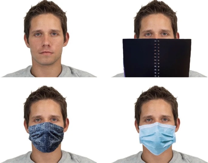 Examples of four types of face coverings